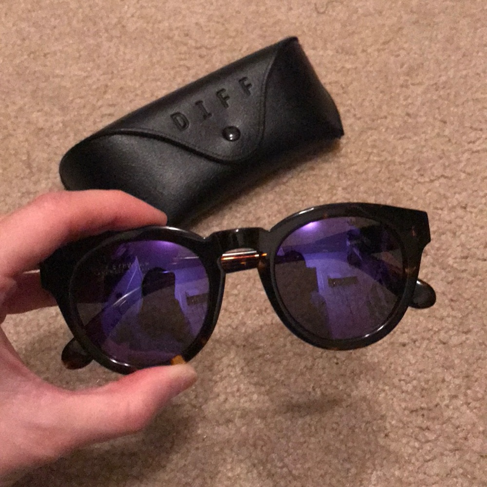 Diff Dime II Tortoise Purple Sunglasses